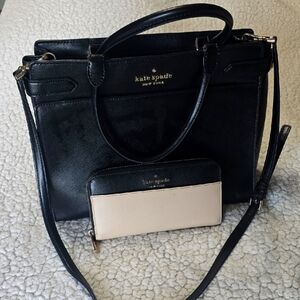 Kate Spade Black and Cream Shoulder Bag Set